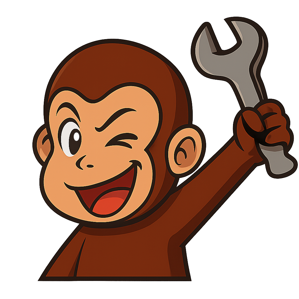 モンチーモータースのメカニック猿キャラクター